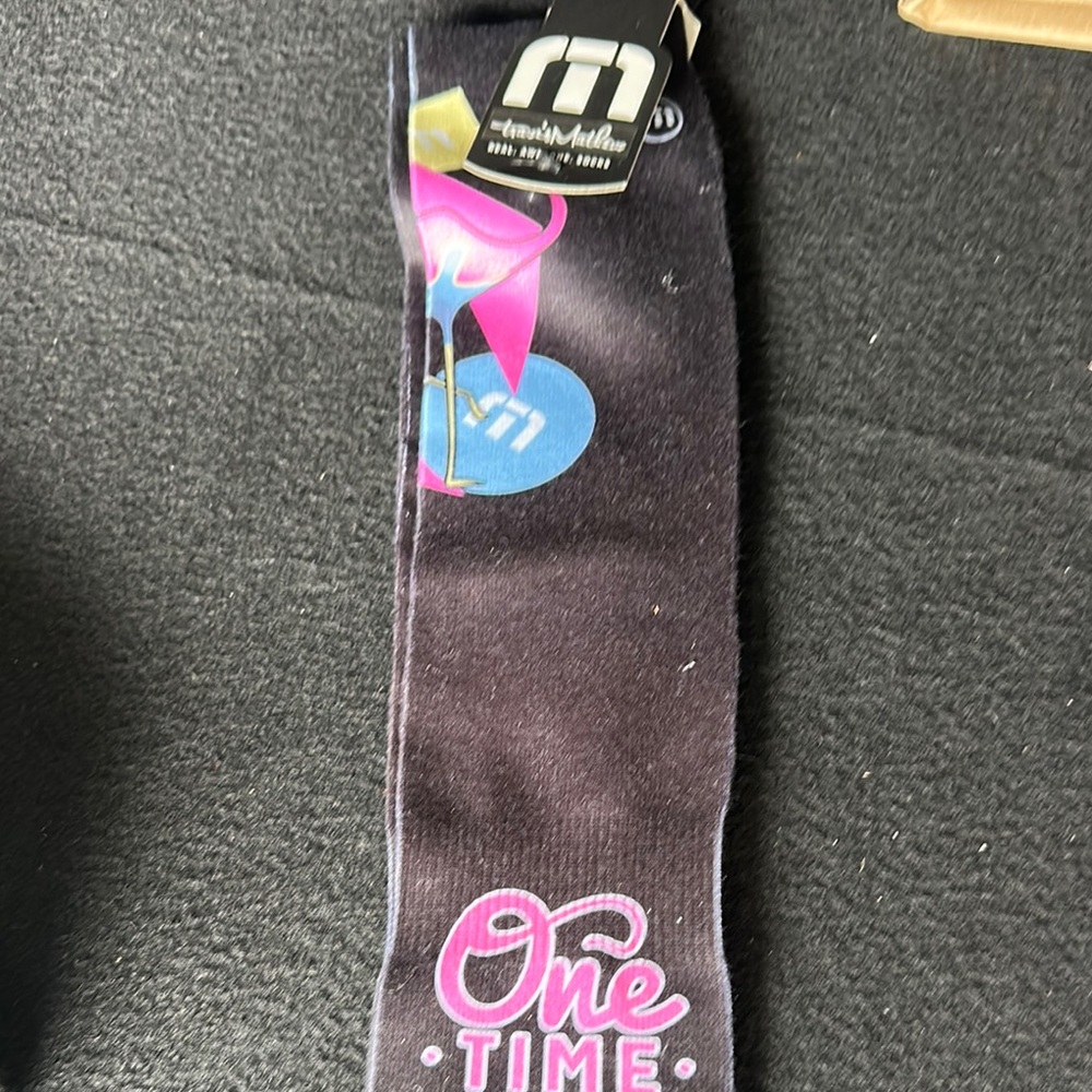 Travis Mathew Black and Pink Casual Socks